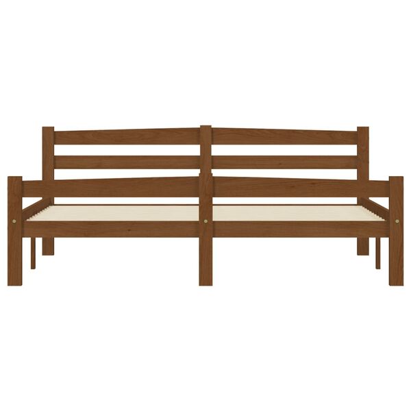 vidaXL Bed Frame without Mattress Honey Brown Solid Wood 160x200 cm (322079+2x321987)