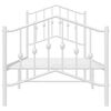 vidaXL Metal Bed Frame without Mattress with Footboard&nbsp;White 75x190cm