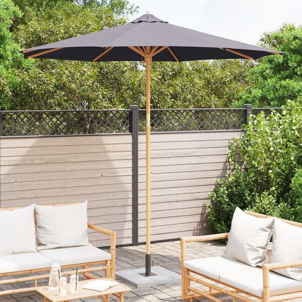 vidaXL Garden Parasol Dark Grey &Oslash; 270 x 260 cm Bamboo