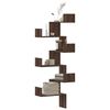vidaXL Wall Corner Shelf Brown Oak 45x45x147 cm Engineered Wood