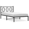 vidaXL Metal Bed Frame without Mattress with Headboard Black 100x190cm