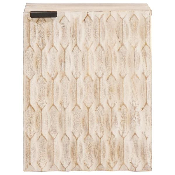 vidaXL Bathroom Hanging Cabinet White 38 x 33 x 48 cm Solid Mango Wood