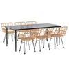 vidaXL 7 Piece Garden Dining Set Poly Rattan