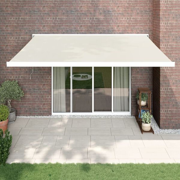 vidaXL Retractable Awning Cream 4.5x3 m Fabric and Aluminium