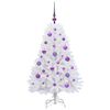 vidaXL Artificial Hinged Christmas Tree White 120 cm PVC and Steel