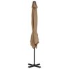 vidaXL Garden Parasol with Portable Base Taupe