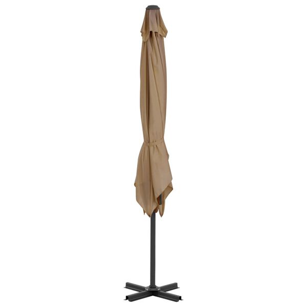 vidaXL Garden Parasol with Portable Base Taupe