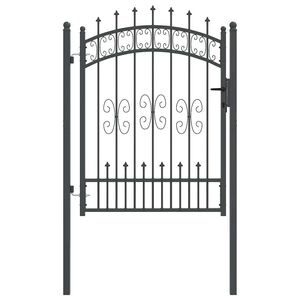vidaXL Fence Gate with Spear Top KAMPEN 103 x 175 cm Steel Grey