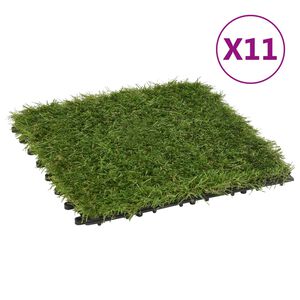 vidaXL Artificial Grass Tiles 11 pcs Green 30x30 cm