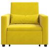 vidaXL Single Sofa Bed Reclining Yellow 90 x 165 x 87 cm Velvet