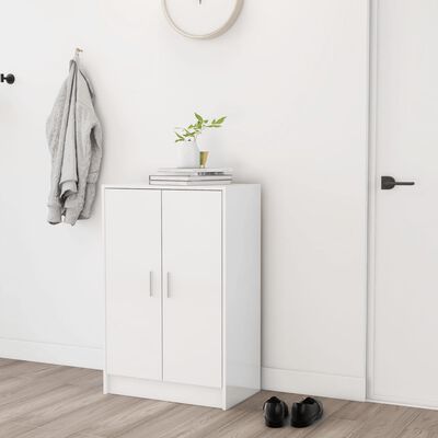 vidaXL Shoe Cabinet High Gloss White 60x35x92 cm Engineered Wood