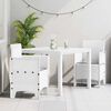 vidaXL Garden Dining Set 3 pcs White Polt rattan