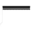 vidaXL Manual Retractable Awning with LED 450x300 cm Anthracite
