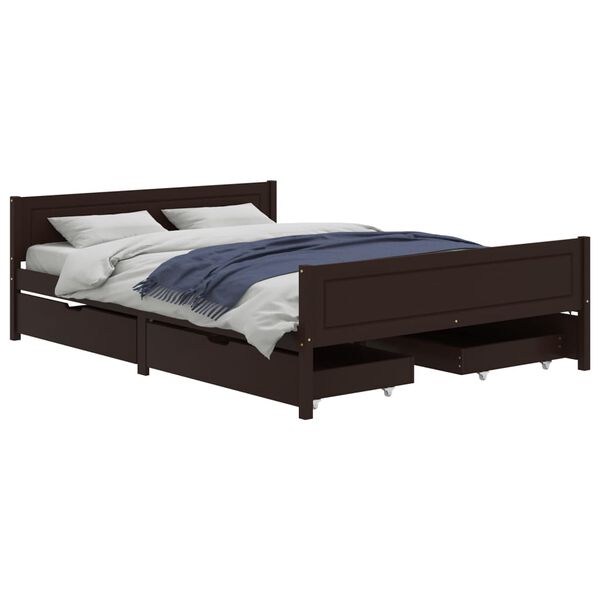 vidaXL Bed Frame without Mattress Dark Brown 160x200 cm Solid Wood