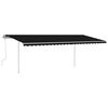 vidaXL Manual Retractable Awning with Posts 6x3.5 m Anthracite