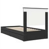 vidaXL Storage Bed with Headboard Black 75 x 190 cm Engineered Wood