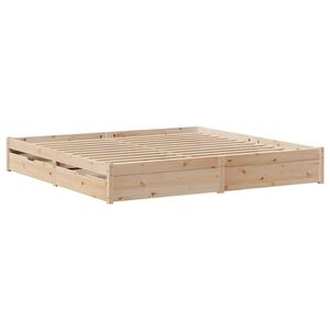 vidaXL Bed Frame without Mattress 180x200 cm Super King Solid Wood Pine