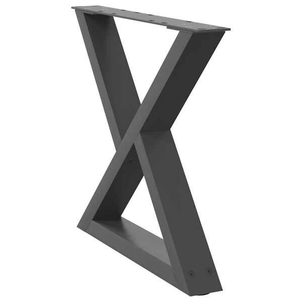 vidaXL Coffee Table Legs 2 pcs Anthracite 60x(42-43.3) cm Steel