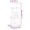 vidaXL Cat Tree with Sisal Scratching Posts Light Grey 105 cm