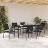 vidaXL Garden Dining Set 7 pcs Black PE Rattan