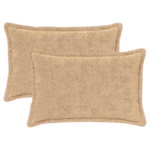 vidaXL Cushion Cover 2 pcs HOUTEN Cream 30 x 50 cm Faux Rabbit Fur