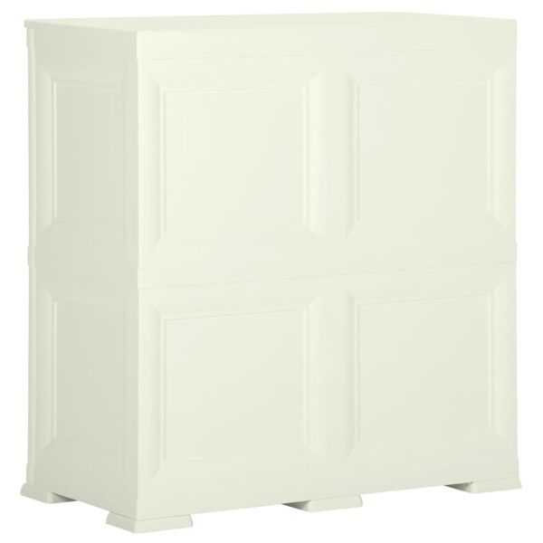 vidaXL Plastic Cabinet 79x43x85.5 cm Wood Design Vanilla Ice