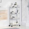 vidaXL Storage Trolley 4-Tier Transparent 37x28x95 cm Acrylic