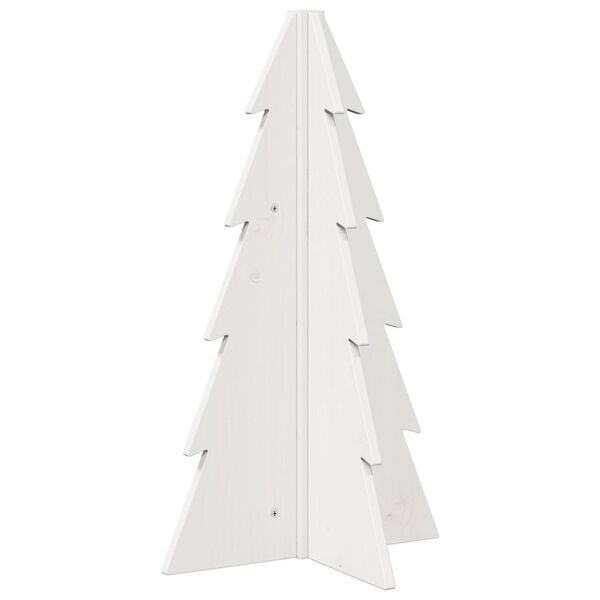 vidaXL Wooden Christmas Tree for Decoration White 69.5 cm Solid Wood Pine