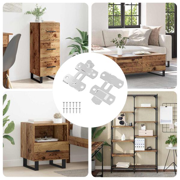 vidaXL Door Latch 2 pcs Silver 70 x 8 mm Steel