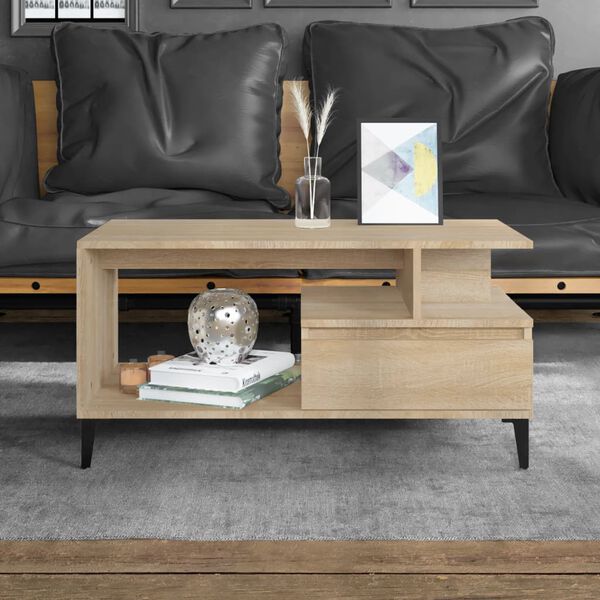 vidaXL Coffee Table Sonoma Oak 90x49x45 cm Engineered Wood