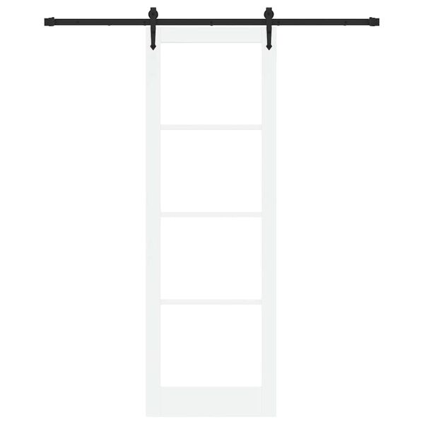 vidaXL Sliding Door White and Black 78 x 232 cm