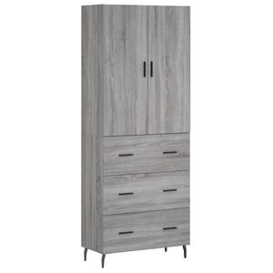 vidaXL Highboard Grey Sonoma 69.5x34x180 cm Engineered Wood