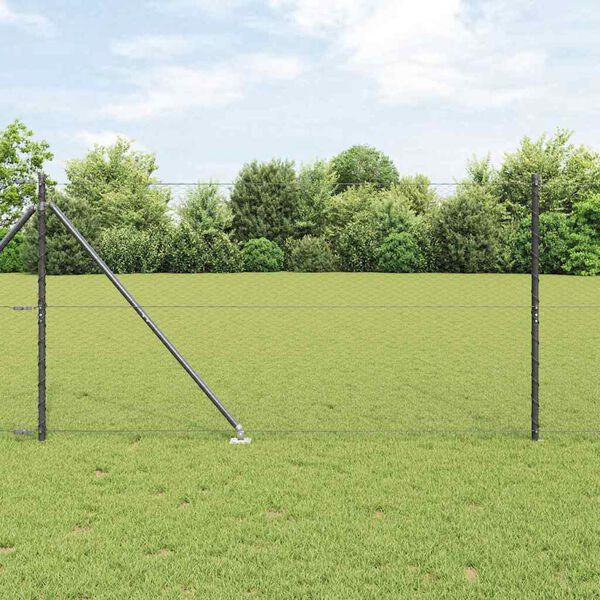 vidaXL Fence Post Grey 100 x 1.2 m (25 mm mesh) Steel and PVC