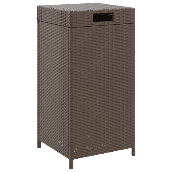 vidaXL Trash Bin Brown 40x40x80 cm Poly Rattan