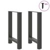 vidaXL Dining Table Legs Anthracite 2 pcs 50x(72-73) cm Steel