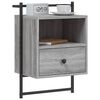 vidaXL Bedside Cabinet Wall-mounted Grey Sonoma 40x30x61 cm Engineered Wood