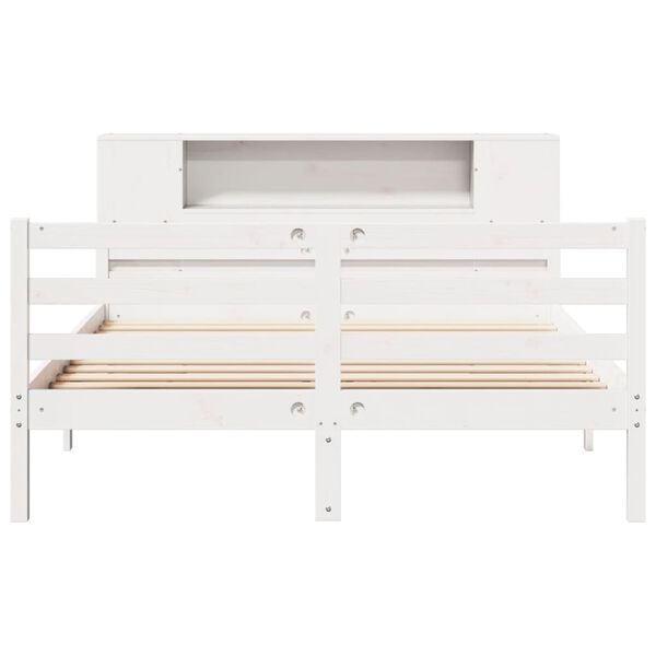 vidaXL Bookcase Bed without Mattress White 140x200 cm Solid Wood Pine