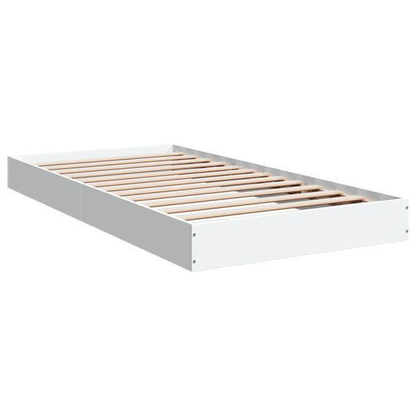 vidaXL Bed Frame without Mattress White 100x200 cm Engineered Wood