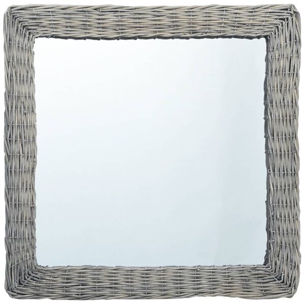 vidaXL Mirror 50x50 cm Wicker