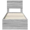 vidaXL Bed Frame Grey Sonoma and Silver 75 x 190 cm Engineered Wood