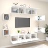vidaXL 8 Piece TV Cabinet Set White Engineered Wood