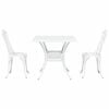 vidaXL Garden Table Set 3 pcs White Cast Aluminium