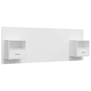 vidaXL Bed Headboard with Cabinets White Engineered Wood