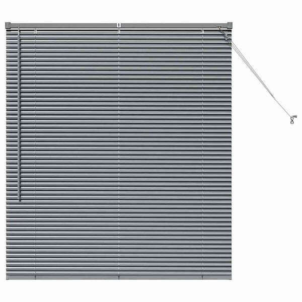 vidaXL Venetian Blinds with Curtains Dark Grey 130 x 110 cm Aluminium
