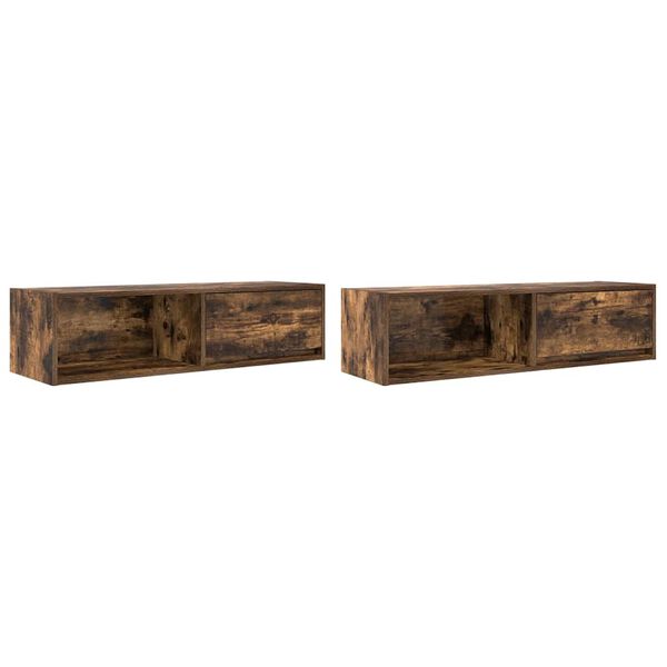 vidaXL TV Cabinets 2 pcs Smoked Oak 100x31x25.5 cm Engineered Wood