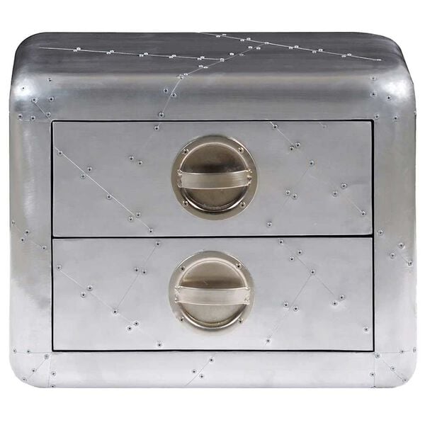 vidaXL Aviator End Table with 2 Drawers Vintage Aircraft Airman Style