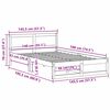vidaXL Bed Frame with Headboard Wax Brown 140 x 190 cm Solid Pine Wood