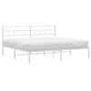 vidaXL Metal Bed Frame without Mattress with Headboard White 180x200cm