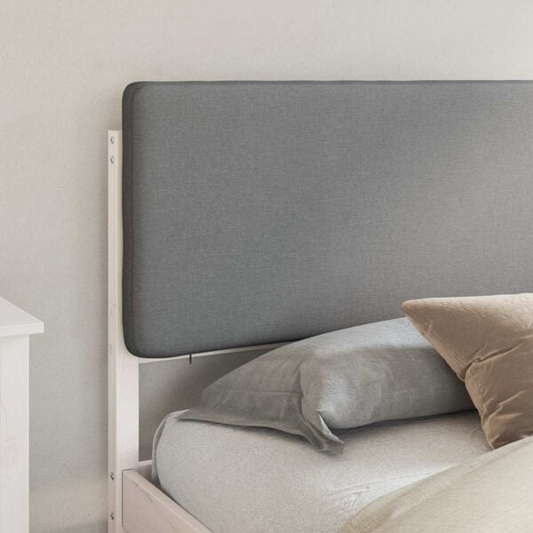 vidaXL Bed Frame with Upholstered Headboard Light Grey 180 x 200 cm