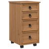vidaXL Rolling Cabinet with Drawers CORONA Honey Brown